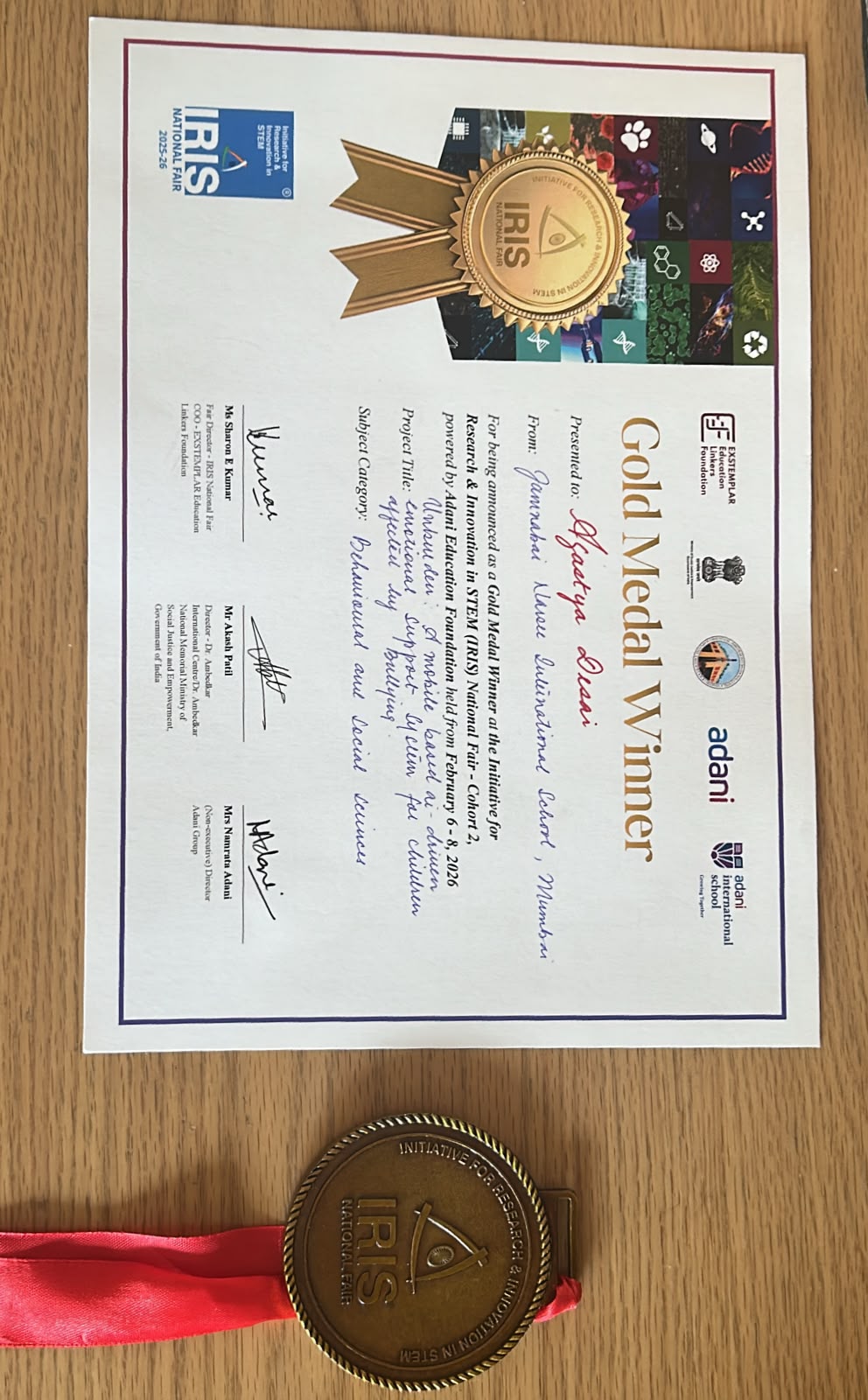 IRIS Gold Medal